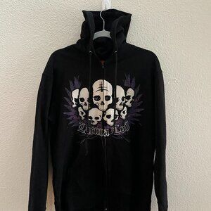 Y2K Lacuna Coil Metal Band Full Zip Hoodie Sweatshirt Large Band Concert Bravado